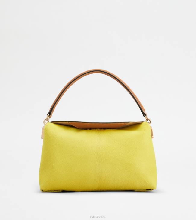 Tod's 8NXV424 žltá ženy taška cez rameno t puzdro z kože s efektom pony kože mini