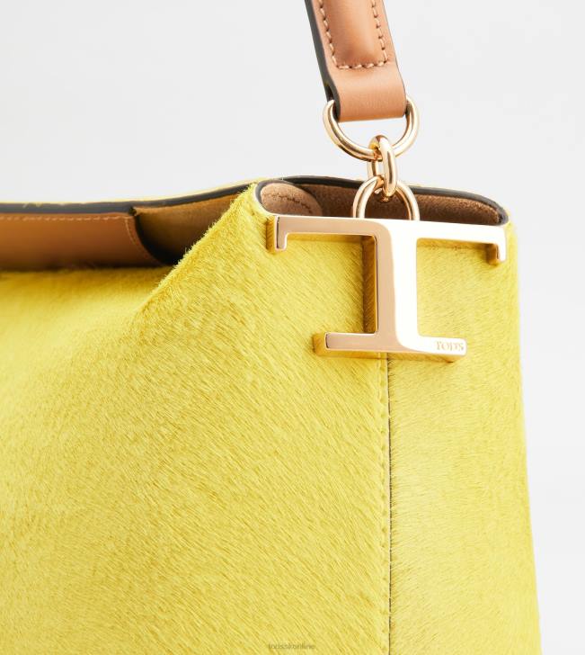 Tod\'s 8NXV424 žltá ženy taška cez rameno t puzdro z kože s efektom pony kože mini