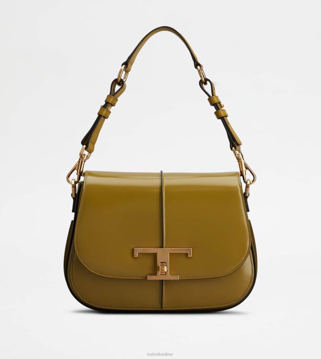 Tod's 8NXV429 zelená ženy t nadčasová taška cez rameno v koženej mini kabelke
