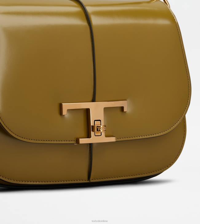 Tod\'s 8NXV429 zelená ženy t nadčasová taška cez rameno v koženej mini kabelke