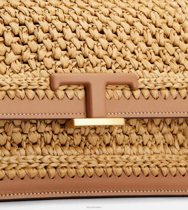Tod\'s 8NXV434 béžová/hnedá ženy mini taška cez rameno z látky a kože