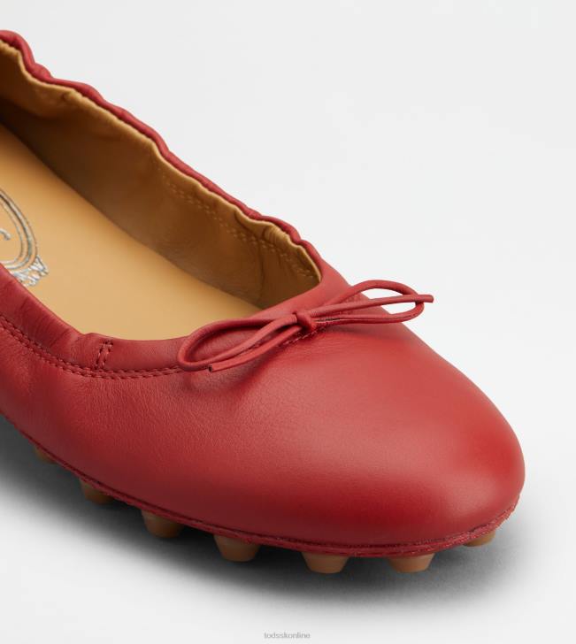 Tod\'s 8NXV187 červená/hnedá ženy bublinkové balerínky v koži