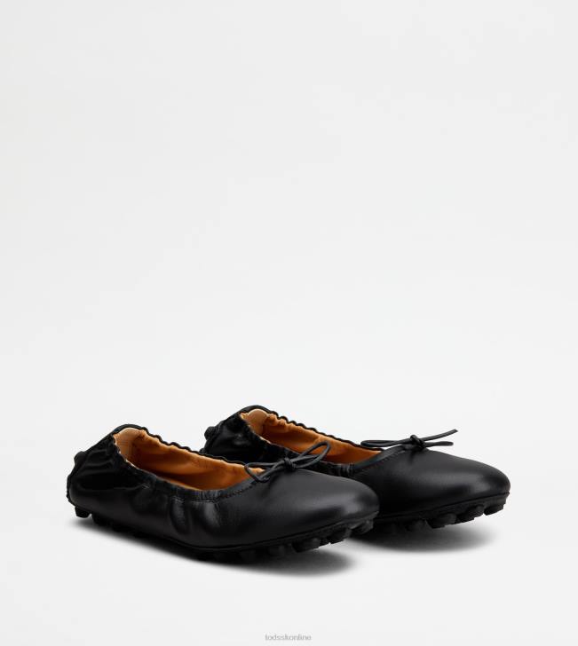 Tod\'s 8NXV188 čierna ženy bublinkové balerínky v koži