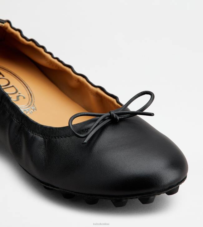 Tod\'s 8NXV188 čierna ženy bublinkové balerínky v koži