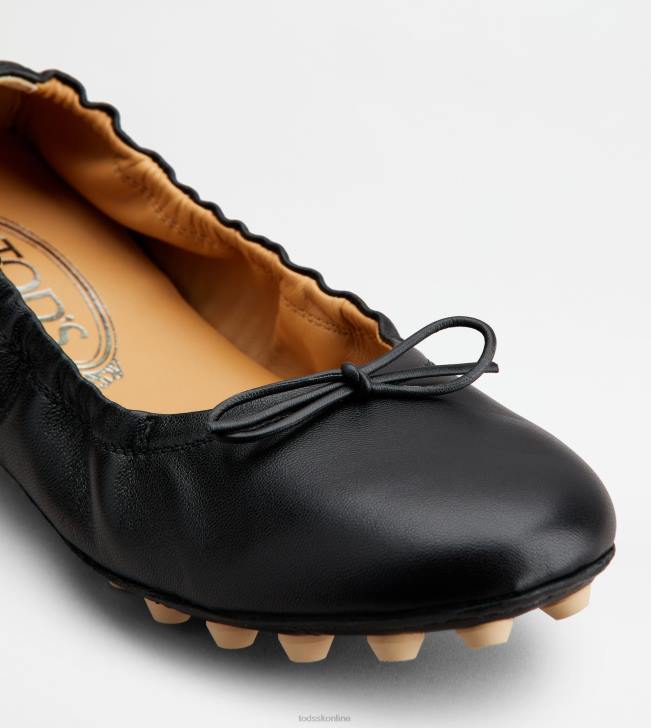 Tod\'s 8NXV189 čierna/biela ženy bublinkové balerínky v koži