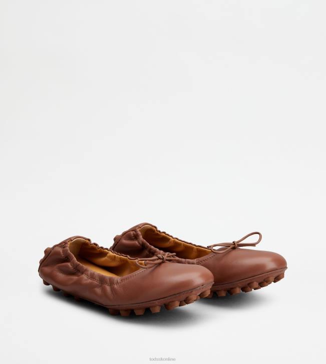 Tod\'s 8NXV191 hnedá ženy bublinkové balerínky v koži