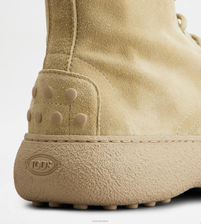 Tod\'s 8NXV153 béžová ženy w. g. šnurovacie členkové čižmy zo semišu