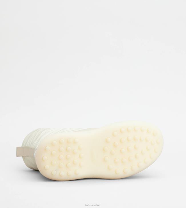 Tod\'s 8NXV154 biely ženy w. g. šnurovacie členkové čižmy z kože a látky