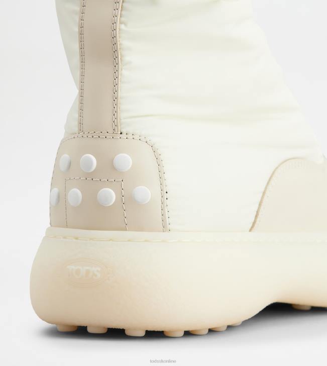 Tod\'s 8NXV154 biely ženy w. g. šnurovacie členkové čižmy z kože a látky