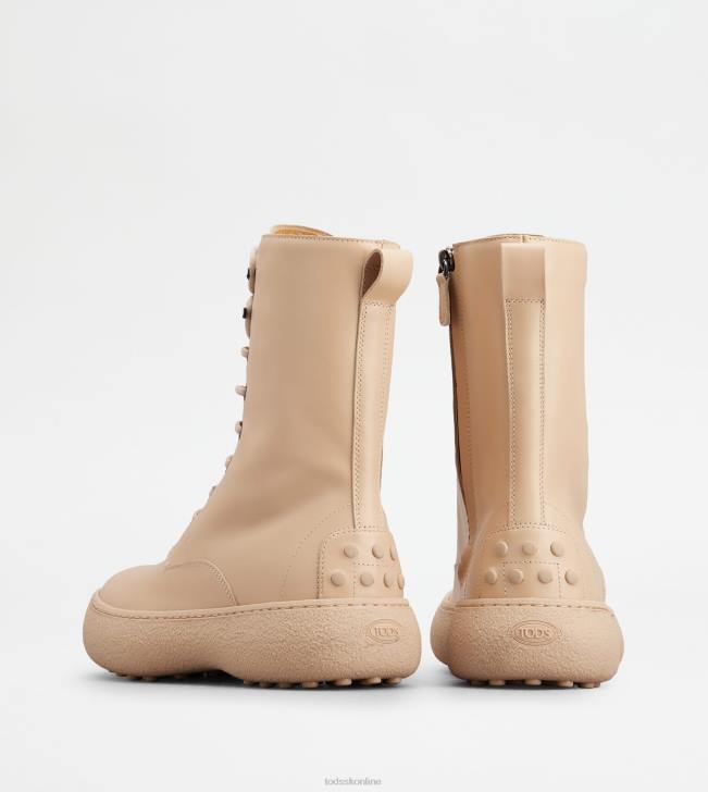 Tod\'s 8NXV155 béžová ženy w. g. šnurovacie členkové čižmy z kože