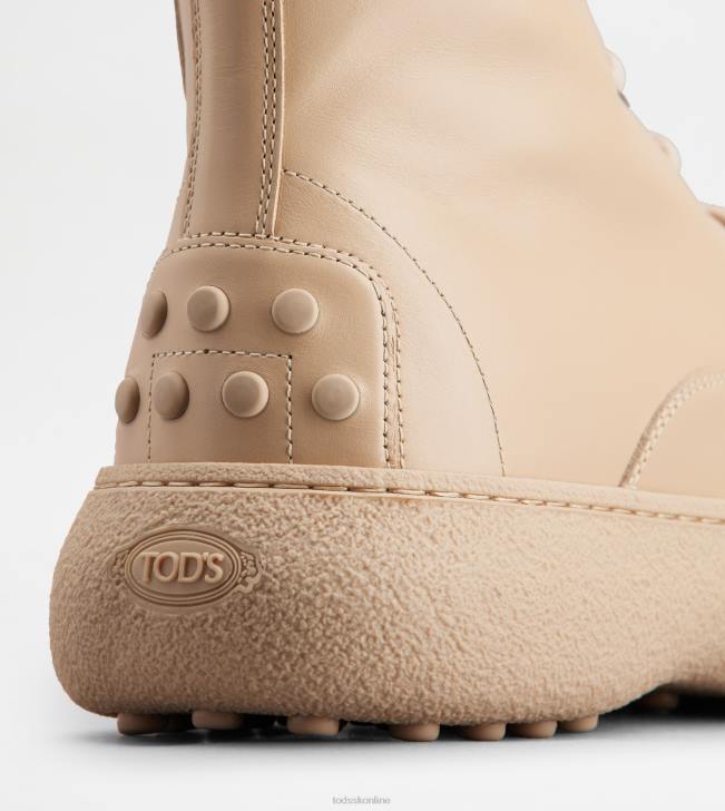 Tod\'s 8NXV155 béžová ženy w. g. šnurovacie členkové čižmy z kože