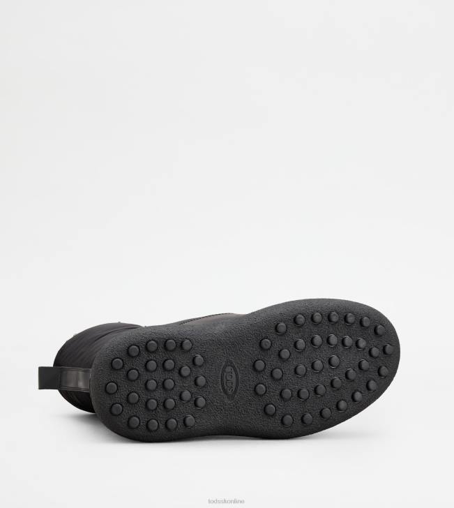 Tod\'s 8NXV156 čierna ženy w. g. šnurovacie členkové čižmy z kože a látky