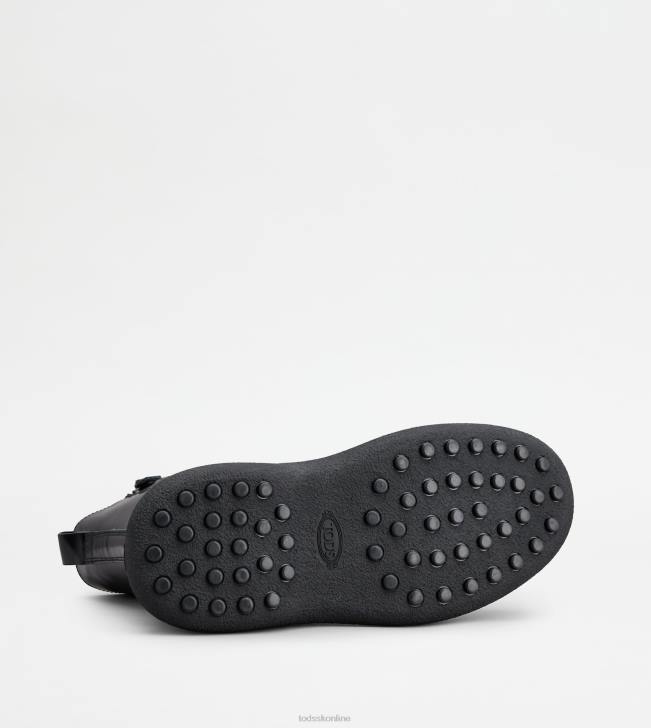 Tod\'s 8NXV157 čierna ženy w. g. šnurovacie členkové čižmy z kože