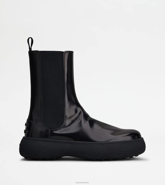 Tod's 8NXV158 čierna ženy w. g. chelsea boots v koži