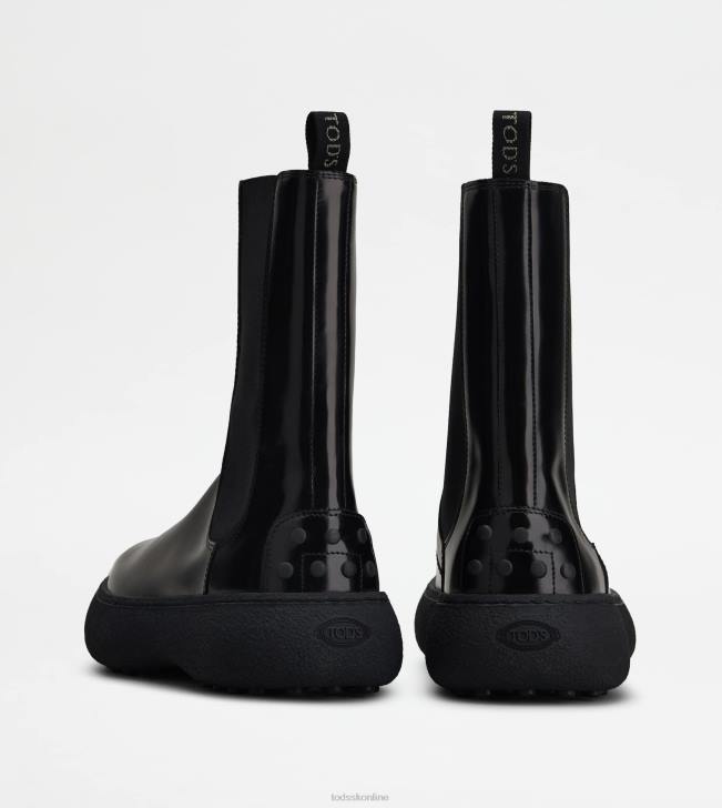 Tod\'s 8NXV158 čierna ženy w. g. chelsea boots v koži
