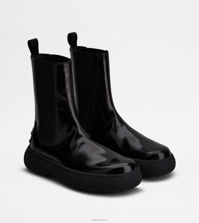 Tod\'s 8NXV158 čierna ženy w. g. chelsea boots v koži