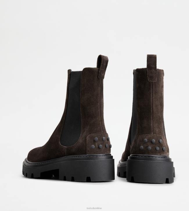 Tod\'s 8NXV160 hnedá ženy semišové čižmy chelsea