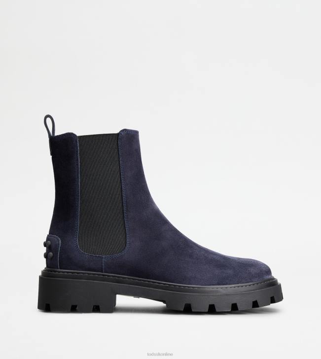 Tod's 8NXV161 Modrá ženy semišové čižmy chelsea