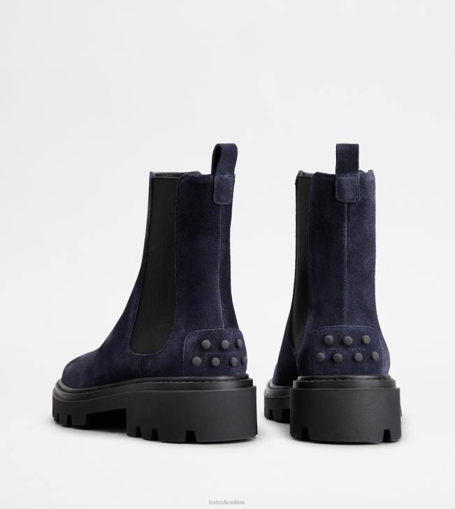 Tod\'s 8NXV161 Modrá ženy semišové čižmy chelsea