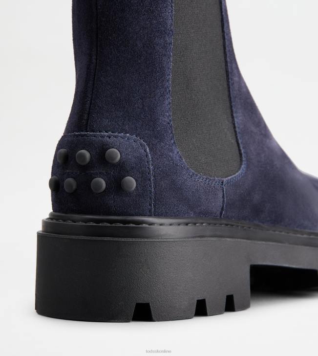 Tod\'s 8NXV161 Modrá ženy semišové čižmy chelsea