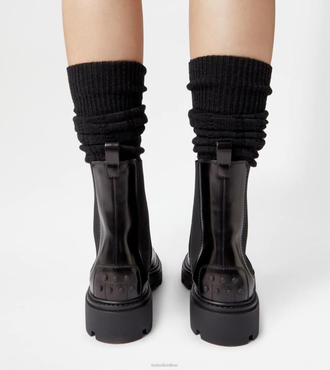 Tod\'s 8NXV162 čierna ženy chelsea boots v koži