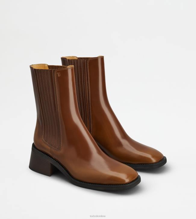Tod\'s 8NXV164 hnedá ženy chelsea boots v koži