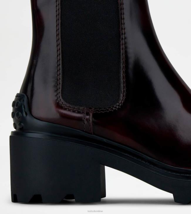 Tod\'s 8NXV166 bordová ženy členkové čižmy z kože