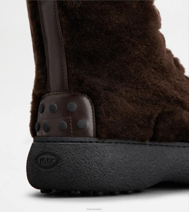Tod\'s 8NXV172 hnedá ženy w. g. šnurovacie členkové čižmy z ovčej kože