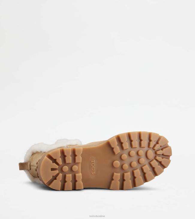 Tod\'s 8NXV175 hnedá ženy chelsea čižmy zo semišu a ovčej kože