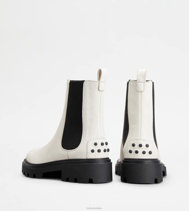 Tod\'s 8NXV177 biely ženy chelsea boots v koži