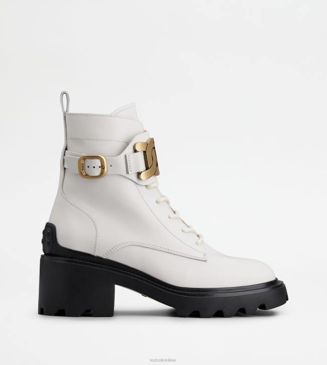 Tod's 8NXV178 biely ženy kate členkové čižmy v koži
