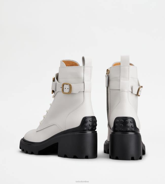 Tod\'s 8NXV178 biely ženy kate členkové čižmy v koži