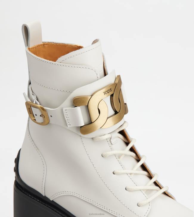 Tod\'s 8NXV178 biely ženy kate členkové čižmy v koži