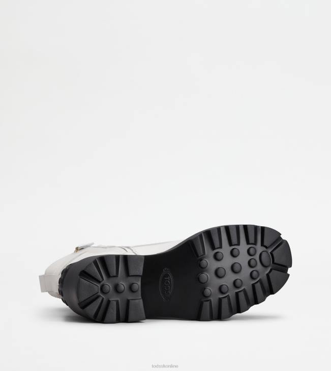 Tod\'s 8NXV178 biely ženy kate členkové čižmy v koži