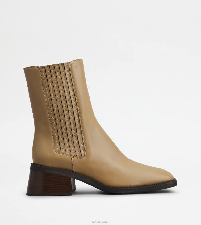 Tod's 8NXV182 béžová ženy chelsea boots v koži