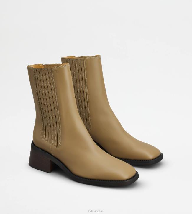 Tod\'s 8NXV182 béžová ženy chelsea boots v koži