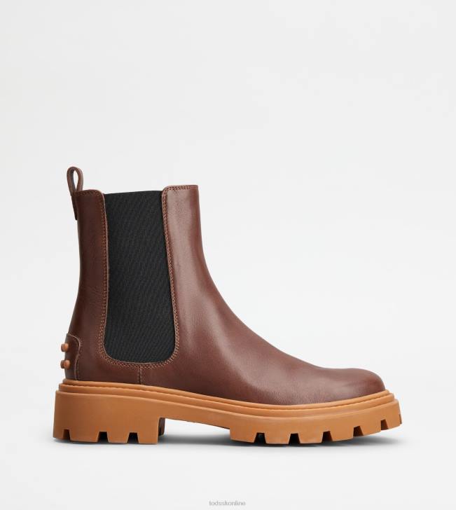Tod's 8NXV183 hnedá ženy chelsea boots v koži