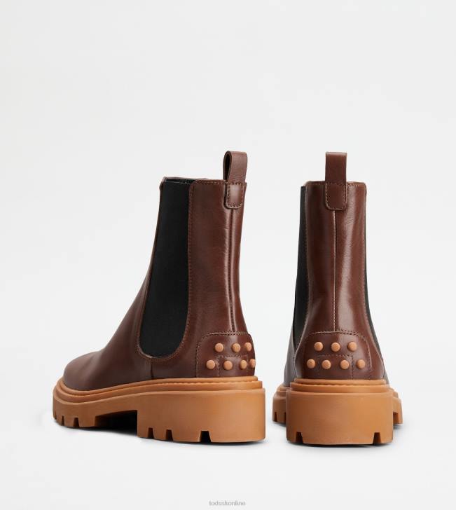 Tod\'s 8NXV183 hnedá ženy chelsea boots v koži