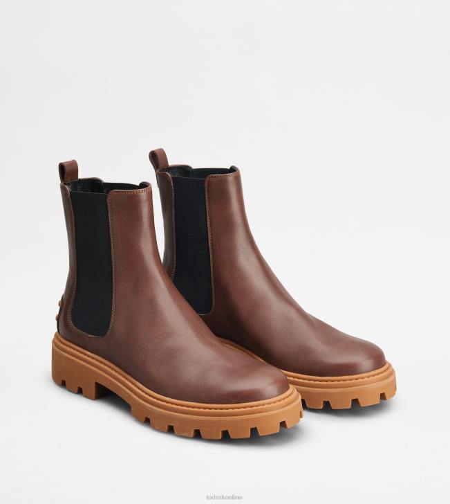 Tod\'s 8NXV183 hnedá ženy chelsea boots v koži