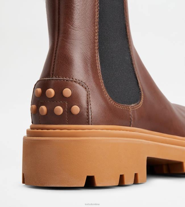 Tod\'s 8NXV183 hnedá ženy chelsea boots v koži