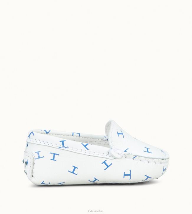 Tod's 8NXV626 biely ženy gommino vodičské topánky z nubuku