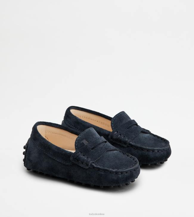Tod\'s 8NXV627 Modrá ženy juniorské gommino vodičské topánky v semišovej úprave