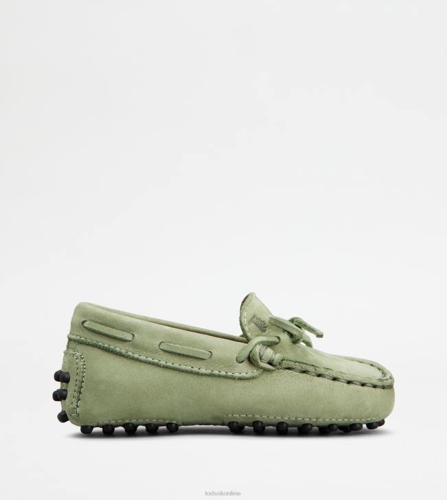 Tod's 8NXV630 zelená ženy juniorské gommino vodičské topánky z nubuku