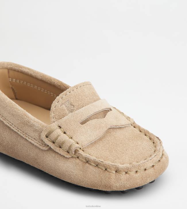 Tod\'s 8NXV632 béžová ženy juniorské gommino vodičské topánky v semišovej úprave