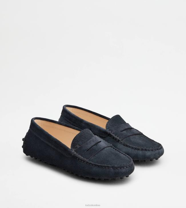 Tod\'s 8NXV633 Modrá ženy juniorské gommino vodičské topánky v semišovej úprave