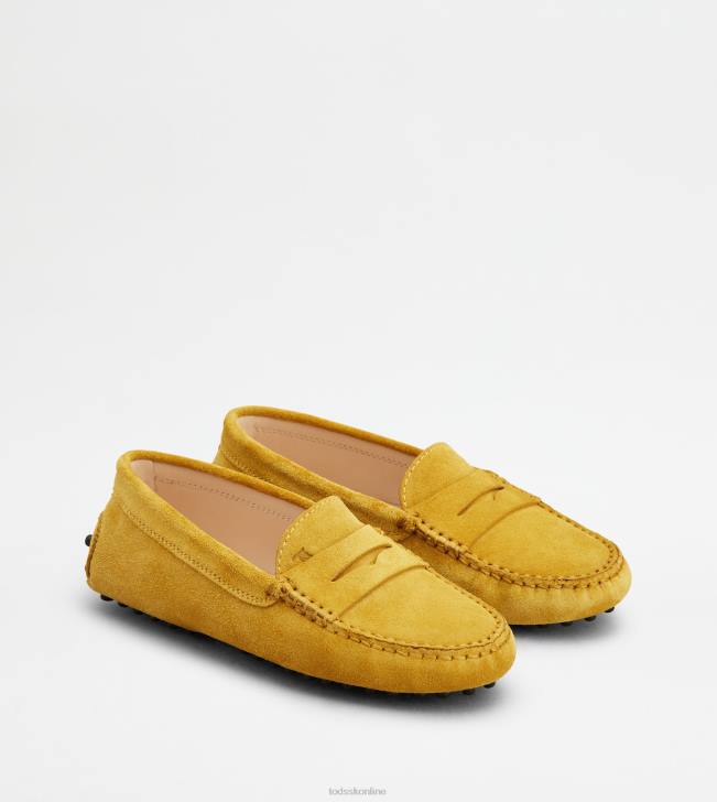 Tod\'s 8NXV634 žltá ženy juniorské gommino vodičské topánky v semišovej úprave