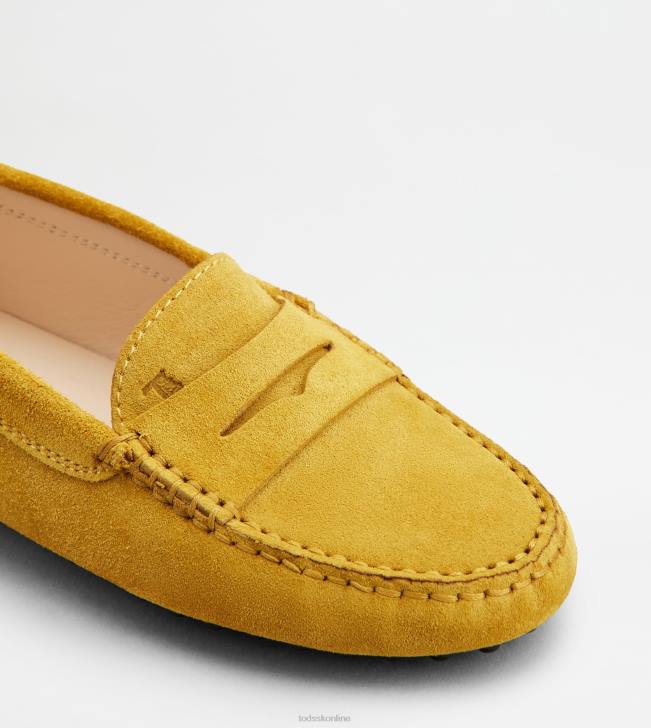 Tod\'s 8NXV634 žltá ženy juniorské gommino vodičské topánky v semišovej úprave
