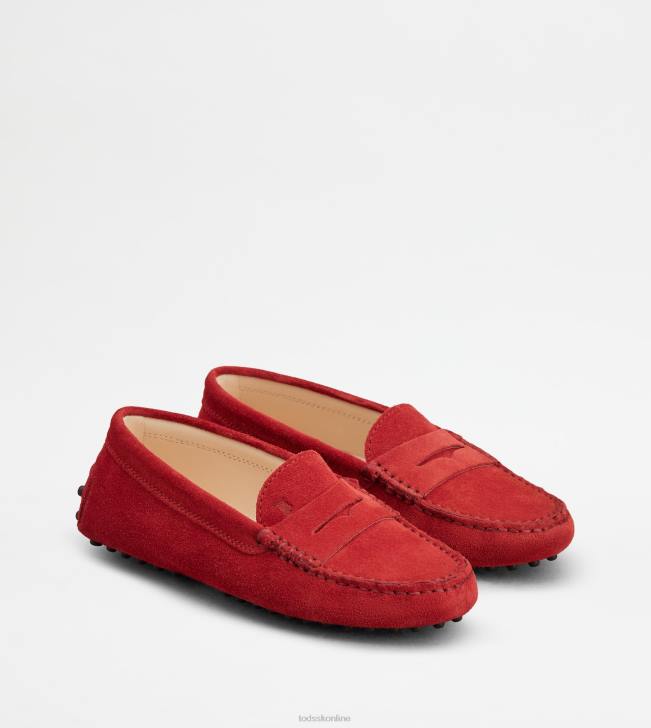 Tod\'s 8NXV635 červená ženy juniorské gommino vodičské topánky v semišovej úprave