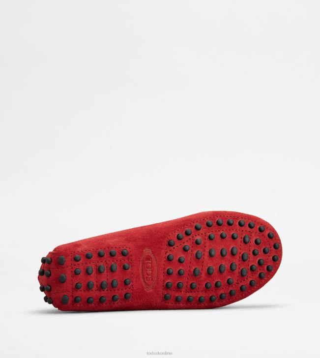 Tod\'s 8NXV635 červená ženy juniorské gommino vodičské topánky v semišovej úprave