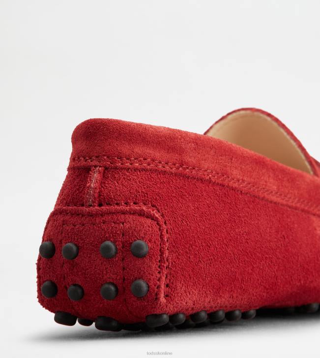 Tod\'s 8NXV635 červená ženy juniorské gommino vodičské topánky v semišovej úprave